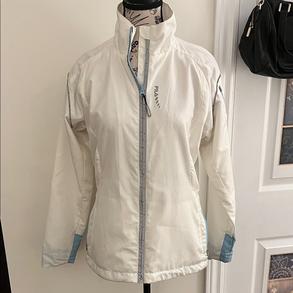 💗Fila Women's White and Blue Ski Jacket